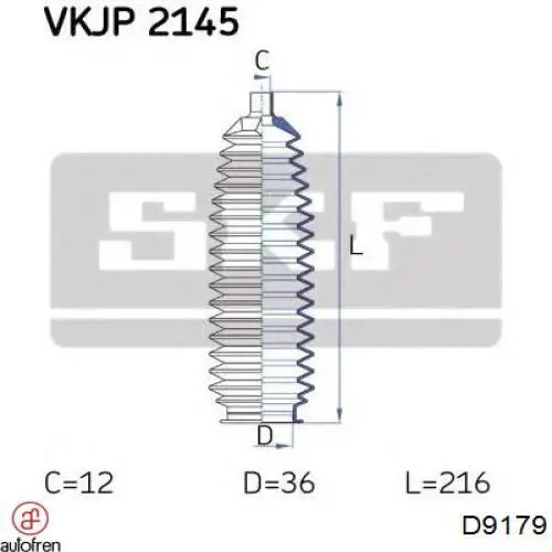 Bota de proteção do mecanismo de direção (de cremalheira) Autofren D9179 preço, a partir de 8,26 USD