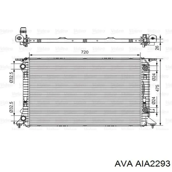 Radiador de esfriamento de motor AVA AIA2293 preço, a partir de 142,04 USD