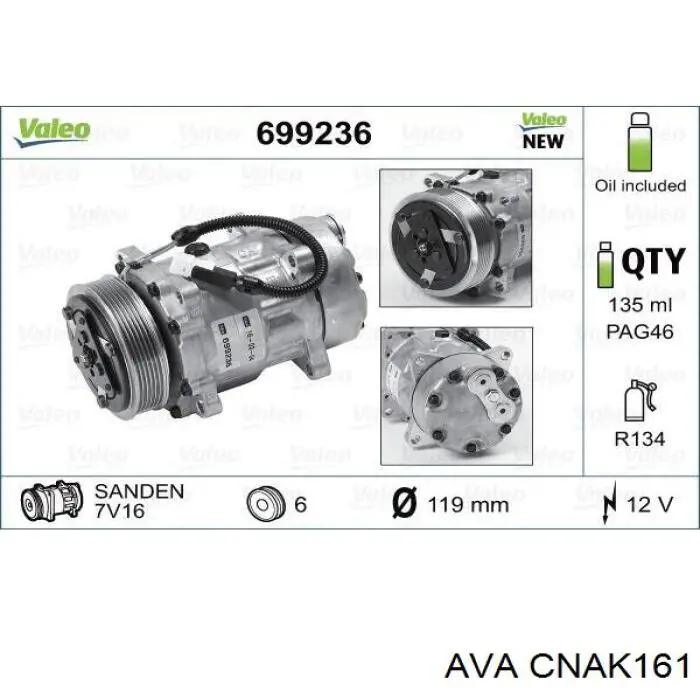 Compre CNAK161 AVA Compressor de aparelho de ar condicionado