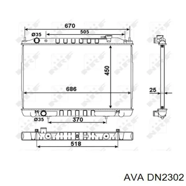 Radiador de esfriamento de motor AVA DN2302 preço, a partir de 123,58 USD