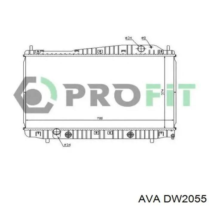 Radiador de esfriamento de motor AVA DW2055 preço, a partir de 124,38 USD