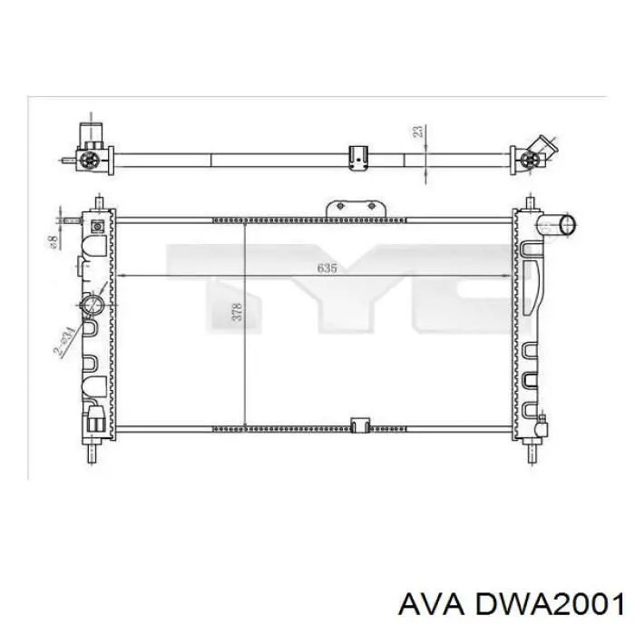Compre DWA2001 AVA Radiador de esfriamento de motor