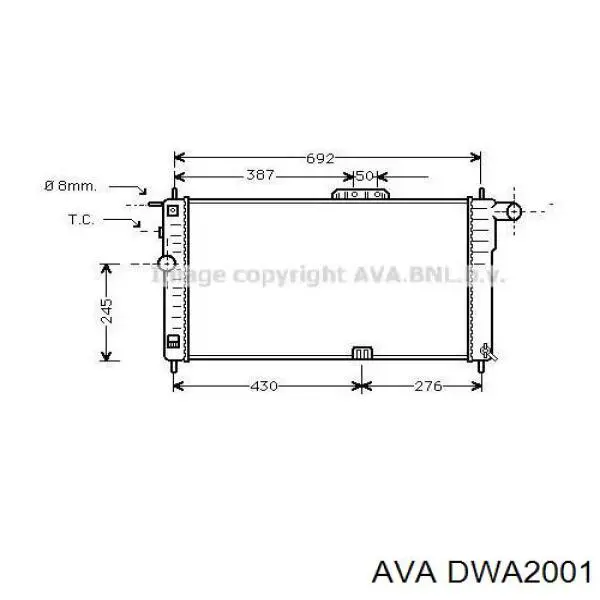 Radiador de esfriamento de motor AVA DWA2001 preço, a partir de 80,02 USD