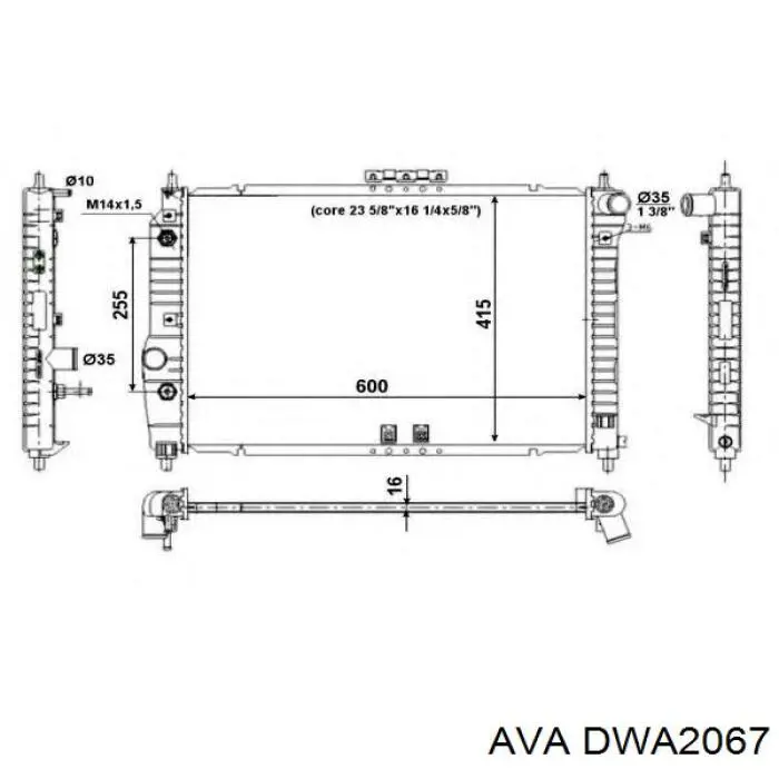 Compre DWA2067 AVA Radiador de esfriamento de motor