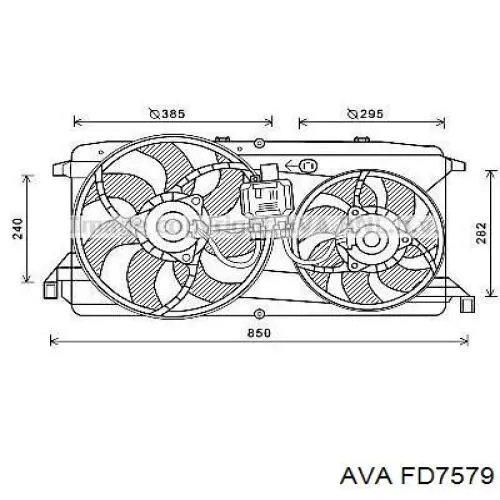 Difusor do radiador de esfriamento, montado com motor e roda de aletas AVA FD7579 preço, a partir de 314,90 USD