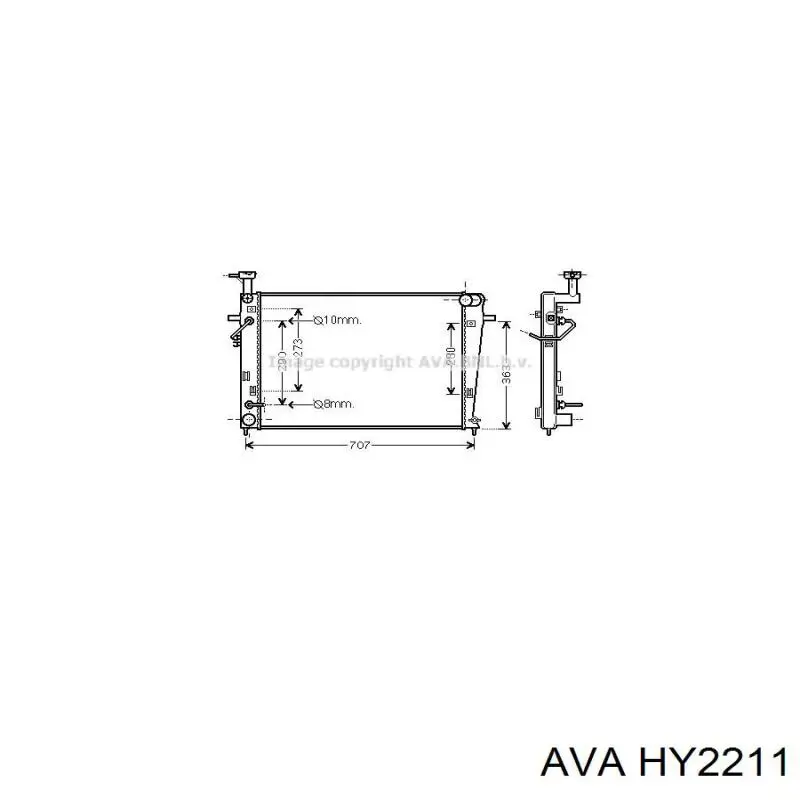 Radiador de esfriamento de motor AVA HY2211 preço, a partir de 134,31 USD