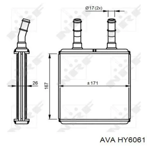 Radiador de forno (de aquecedor) AVA HY6061 preço, a partir de 48,91 USD