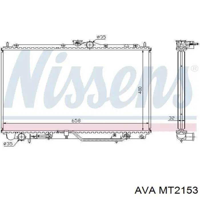 Radiador de esfriamento de motor AVA MT2153 preço, a partir de 170,91 USD