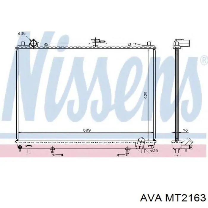 Radiador de esfriamento de motor AVA MT2163 preço, a partir de 224,13 USD