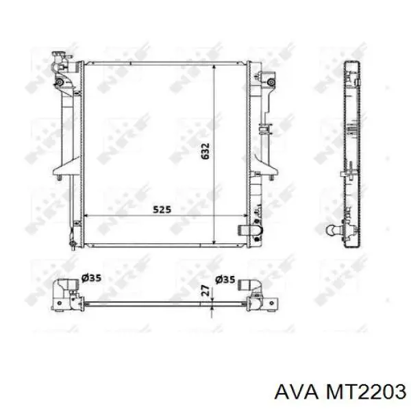 Radiador de esfriamento de motor AVA MT2203 preço, a partir de 161,53 USD