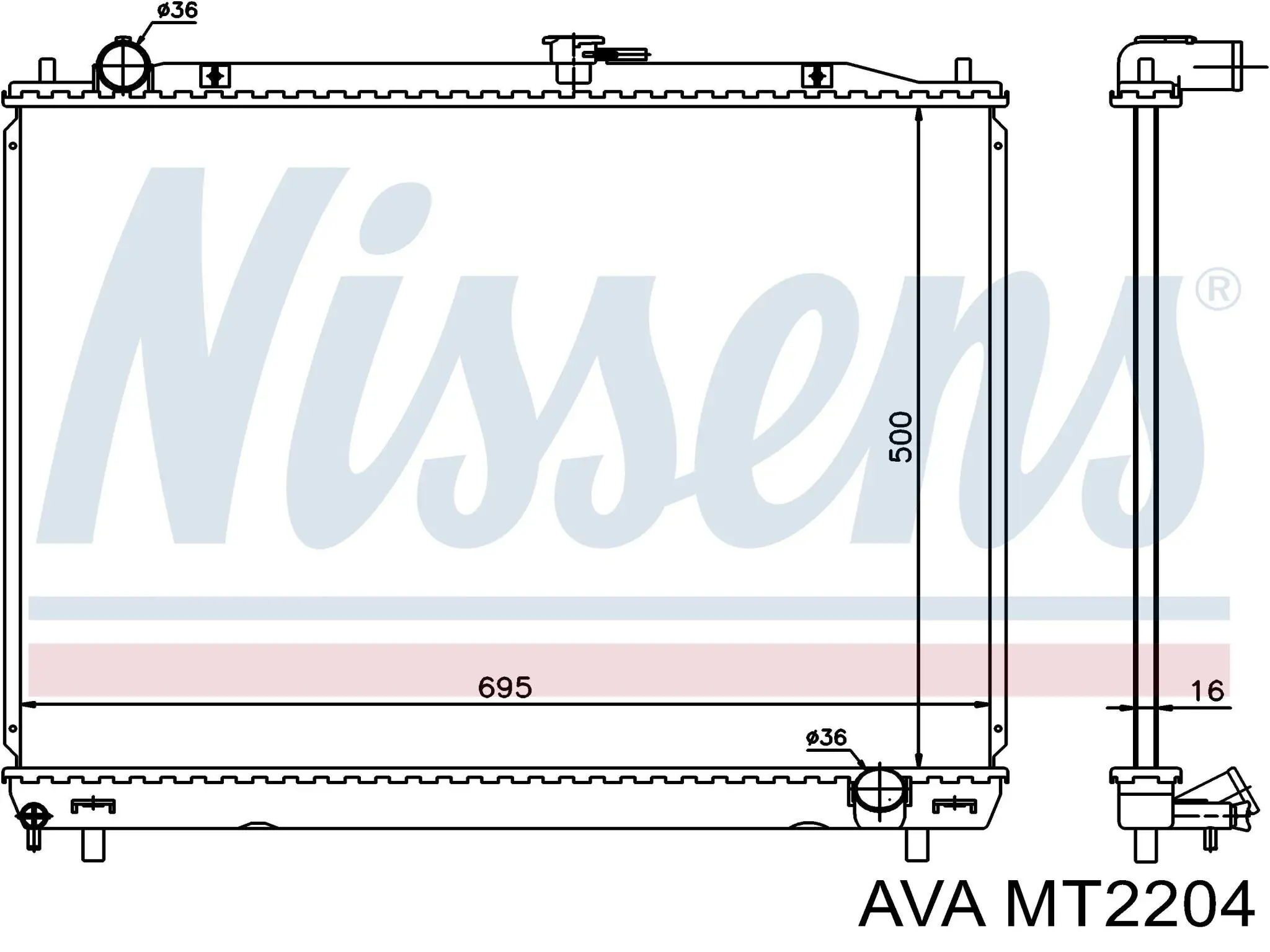 Radiador de esfriamento de motor AVA MT2204 preço, a partir de 144,88 USD