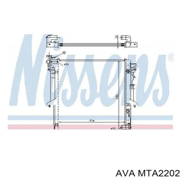 Radiador de esfriamento de motor AVA MTA2202 preço, a partir de 137,51 USD