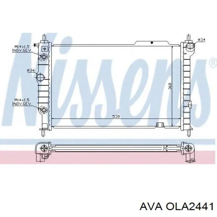 Radiador de esfriamento de motor AVA OLA2441 preço, a partir de 199,55 USD
