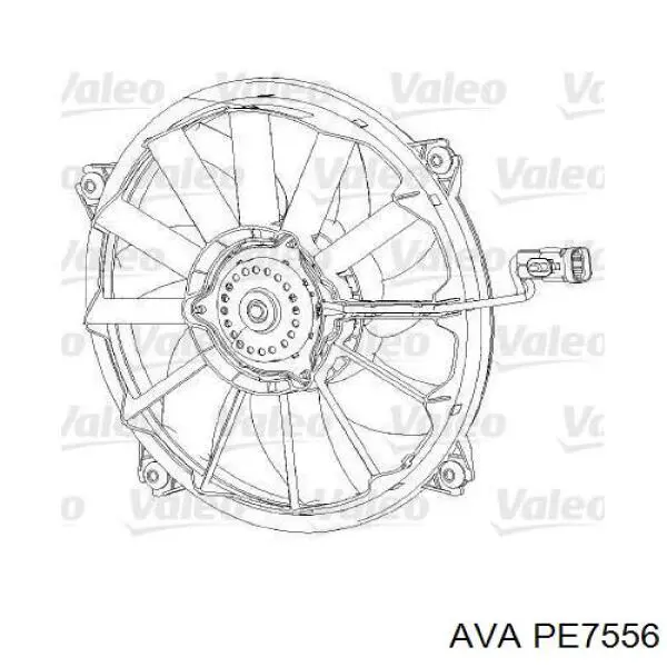 PE7556 AVA Ventilador elétrico de esfriamento montado (motor + roda de aletas)