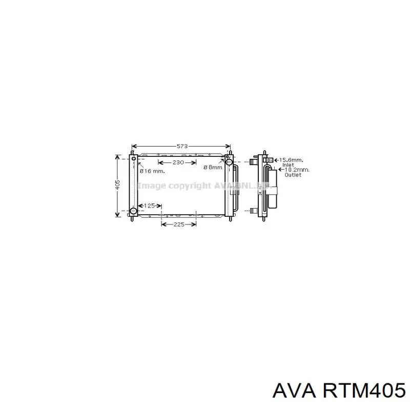 Radiador de esfriamento de motor AVA RTM405 preço, a partir de 85,28 USD