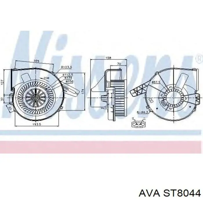 Compre ST8044 AVA Motor de ventilador de forno (de aquecedor de salão)