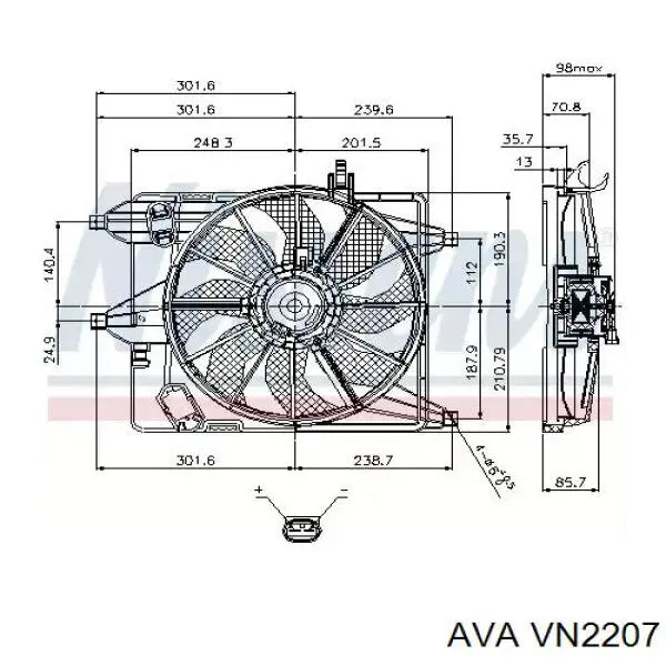 Compre VN2207 AVA Radiador de esfriamento de motor