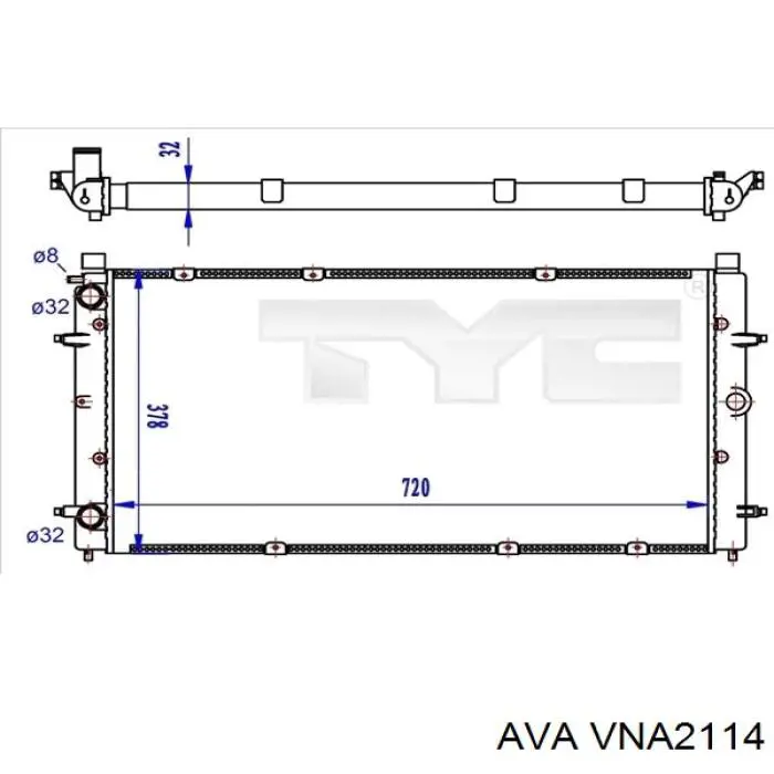 Radiador de esfriamento de motor AVA VNA2114 preço, a partir de 81,76 USD