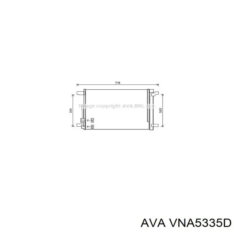 VNA5335D AVA Radiador de aparelho de ar condicionado