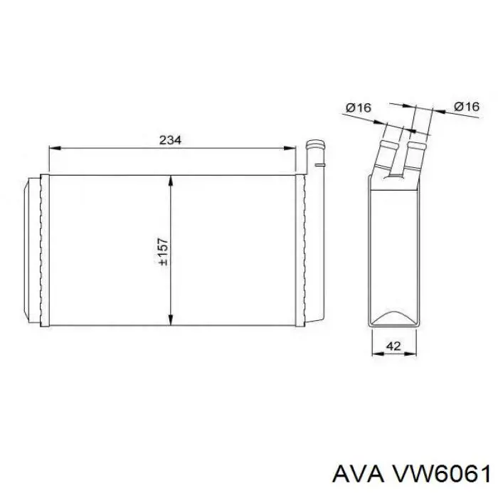 Radiador de forno (de aquecedor) AVA VW6061 preço, a partir de 22,74 USD