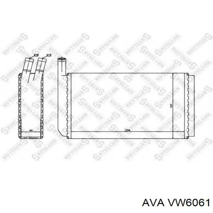Radiador de forno (de aquecedor) VW6061 AVA