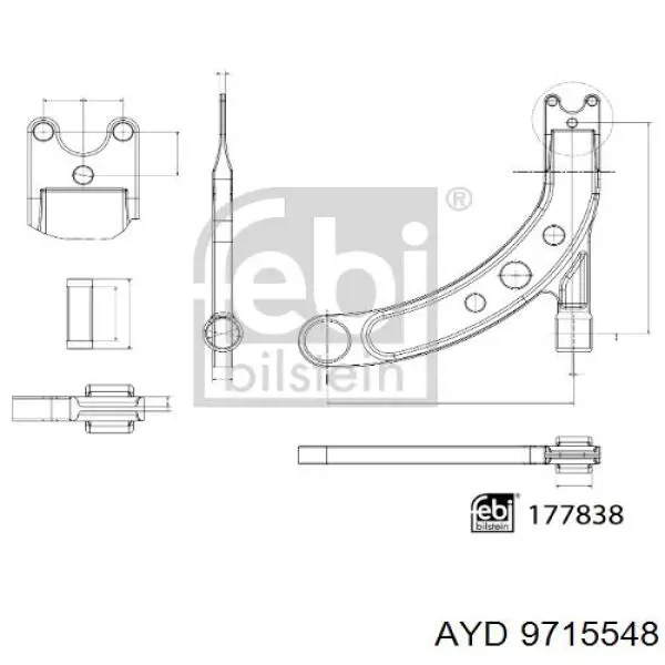51961341 Chrysler Braço oscilante inferior esquerdo de suspensão dianteira