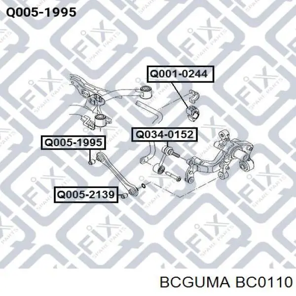 Bloco silencioso interno traseiro de braço oscilante transversal Bcguma BC0110 preço, a partir de 11,46 USD