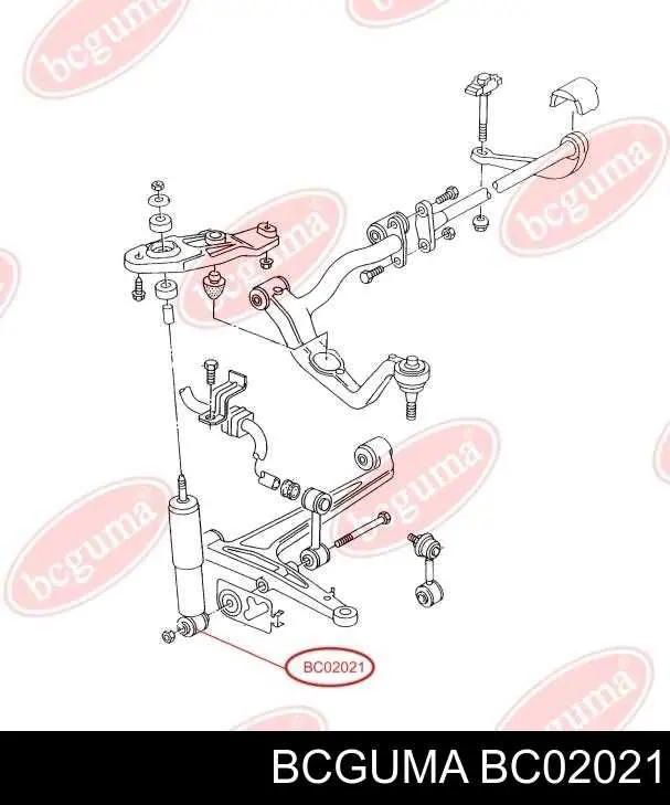 BC02021 Bcguma Bloco silencioso de amortecedor dianteiro