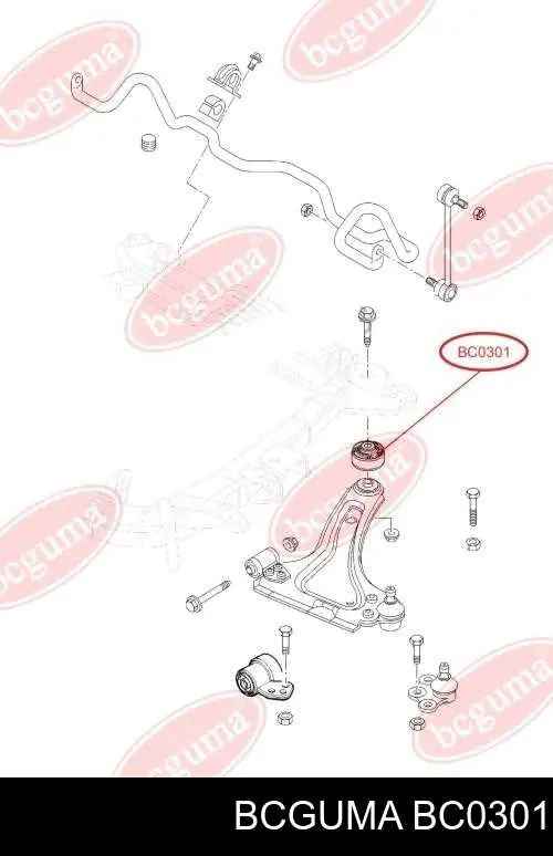 BC0301 Bcguma Bloco silencioso dianteiro do braço oscilante inferior