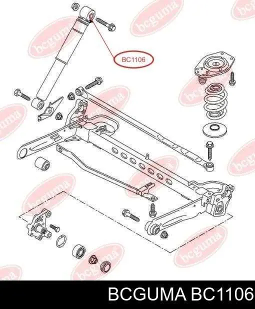 BC1106 Bcguma Bloco silencioso de amortecedor traseiro