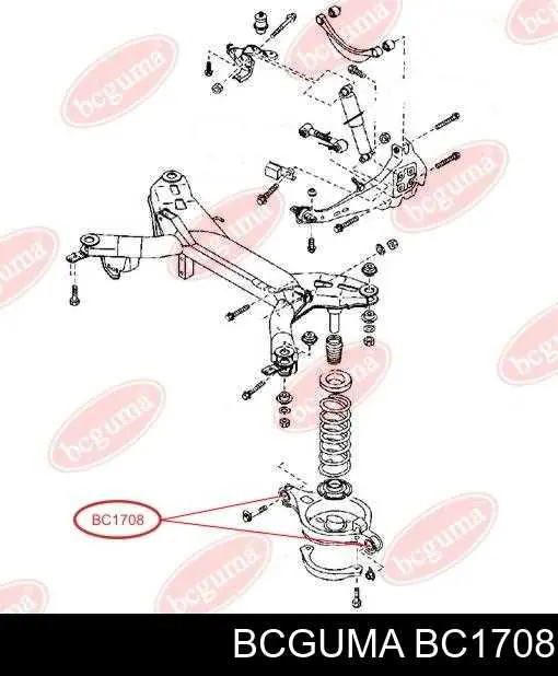 BC1708 Bcguma Bloco silencioso do braço oscilante inferior traseiro