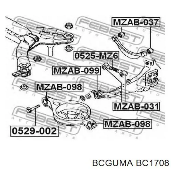 Compre BC1708 Bcguma Bloco silencioso do braço oscilante inferior traseiro