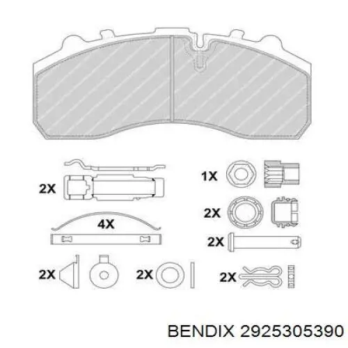 Sapatas do freio dianteiras de disco Jurid/Bendix 2925305390 preço, a partir de 129,51 USD