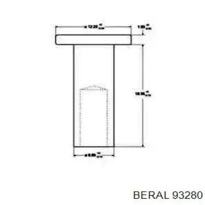 93280 Beral Rebite de placa sobreposta das sapatas de tambor