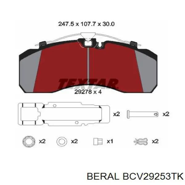 Sapatas do freio traseiras de disco Beral BCV29253TK preço, a partir de 125,31 USD