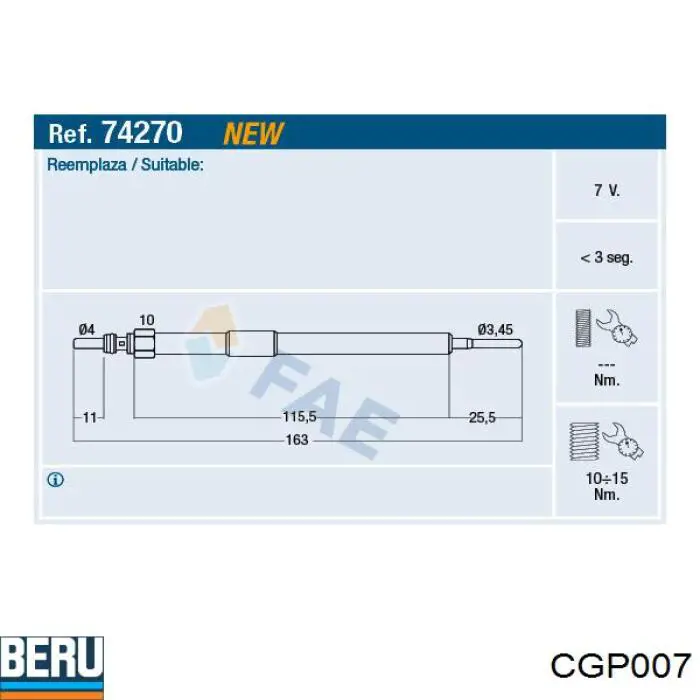 Compre CGP007 Beru Vela de incandescência