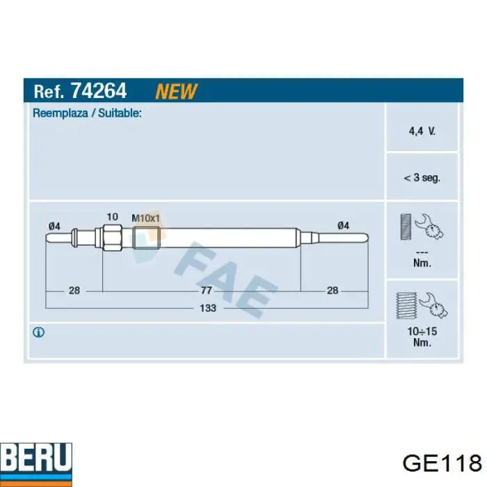 Compre GE118 Beru Vela de incandescência