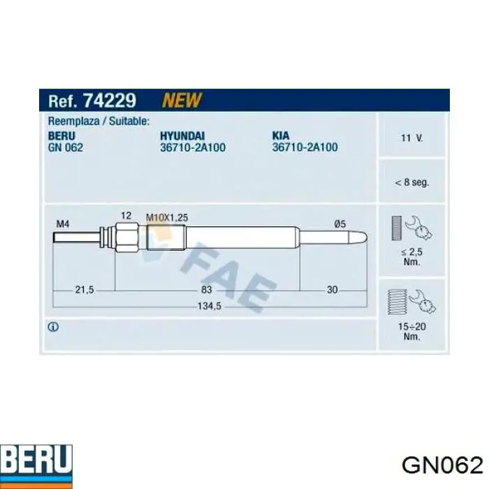 Compre GN062 Beru Vela de incandescência