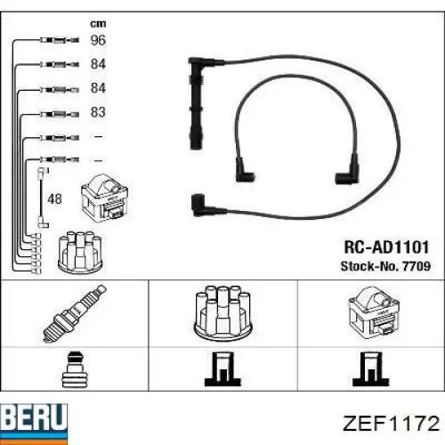 Fios de alta voltagem, kit RCAD1101 NGK