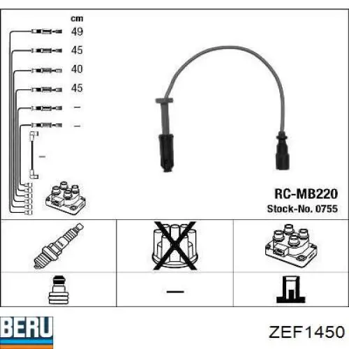 Compre ZEF1450 Beru Fios de alta voltagem, kit