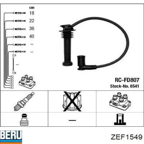 Compre ZEF1549 Beru Fios de alta voltagem, kit