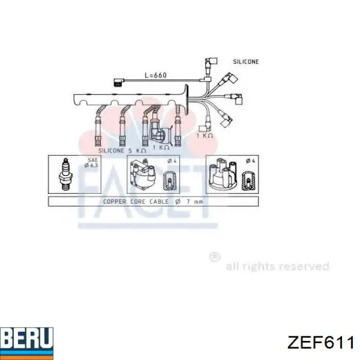 Compre ZEF611 Beru Fios de alta voltagem, kit