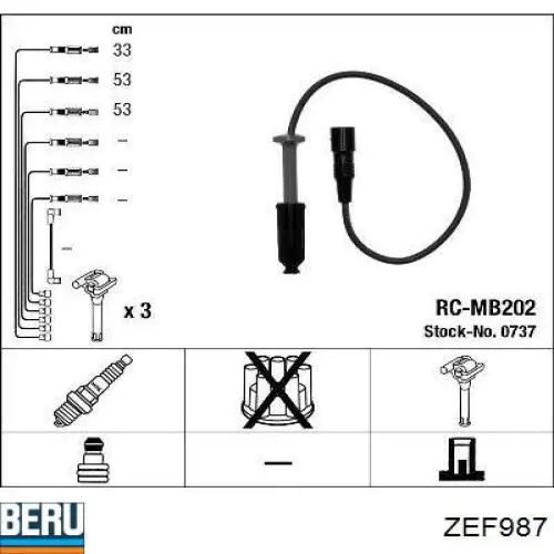 Fios de alta voltagem, kit Beru ZEF987 preço, a partir de 85,43 USD