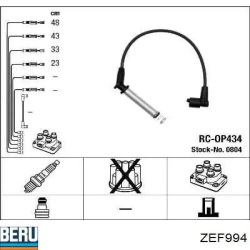Fios de alta voltagem, kit RCOP434 NGK