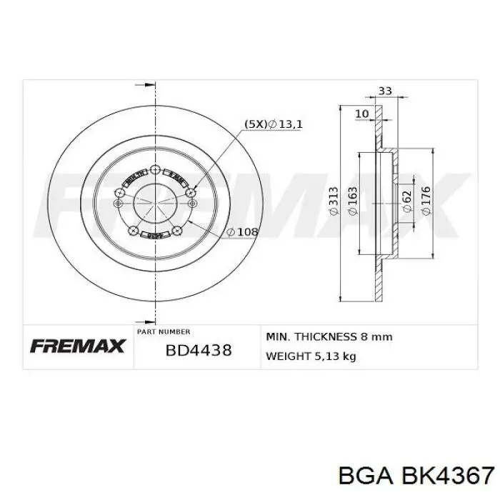 Compre BK4367 BGA Parafuso de cabeça de motor (CBC)
