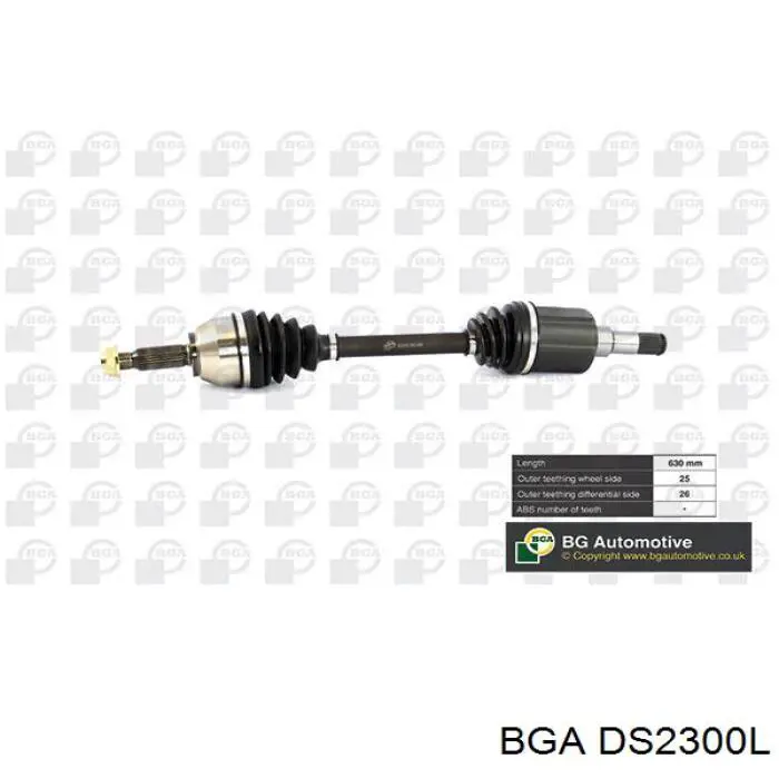 Semieixo (acionador) dianteiro esquerdo BGA DS2300L preço, a partir de 102,33 USD