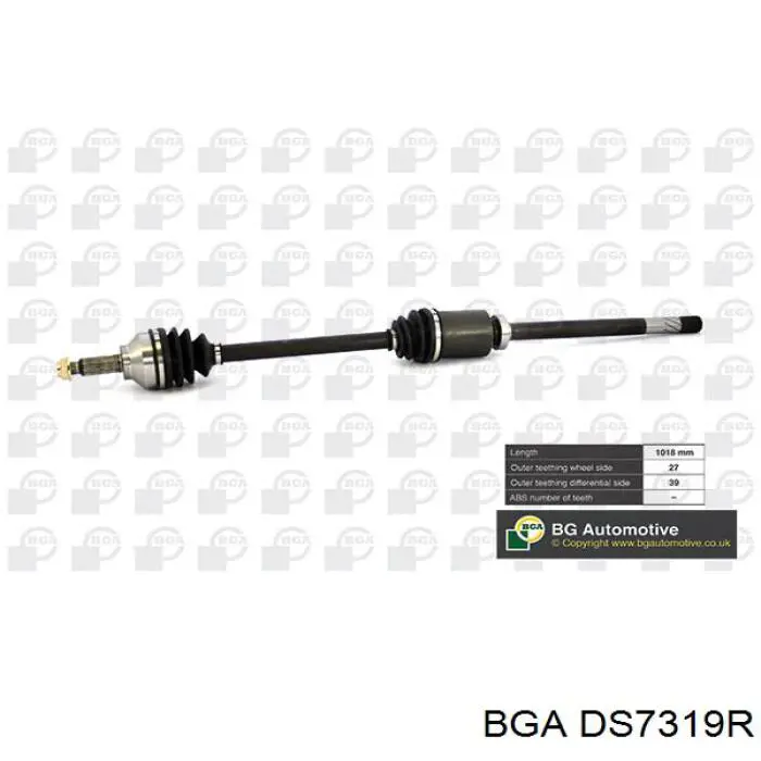 Semieixo (acionador) dianteiro direito BGA DS7319R preço, a partir de 101,57 USD