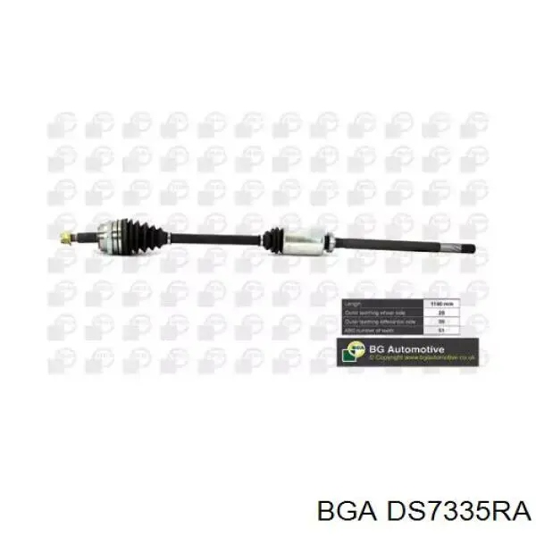 Semieixo (acionador) dianteiro direito BGA DS7335RA preço, a partir de 198,67 USD