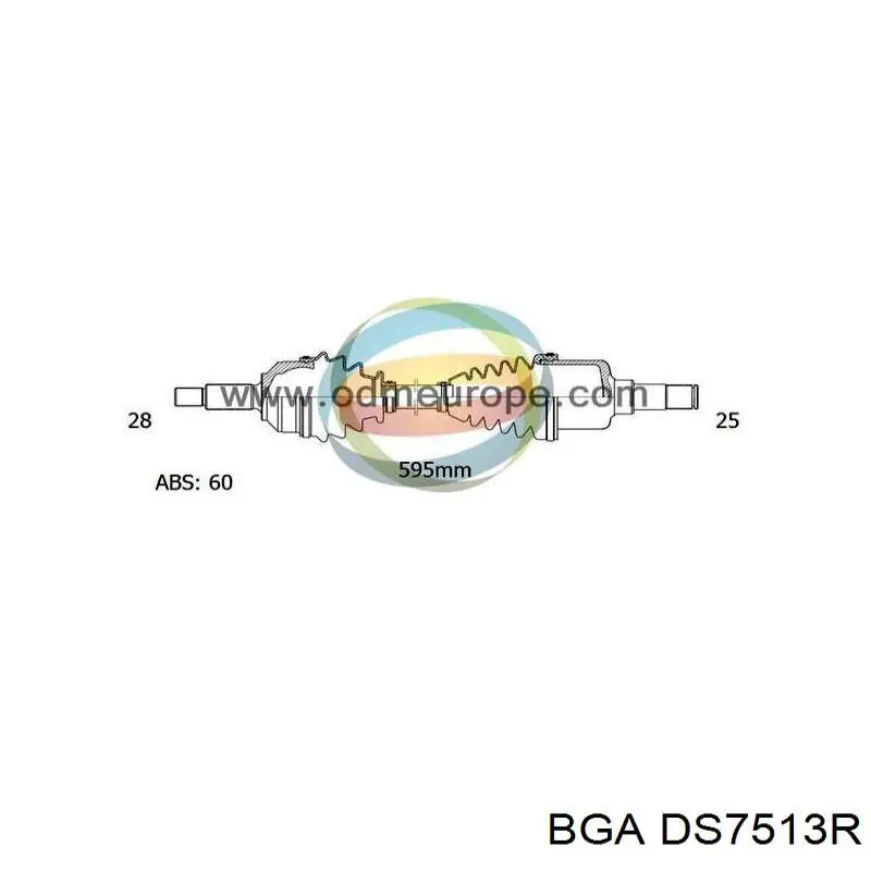 Semieixo (acionador) dianteiro direito BGA DS7513R preço, a partir de 122,67 USD
