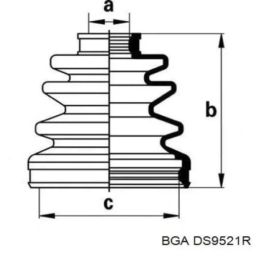 DS9521R BGA Semieixo (acionador) dianteiro direito